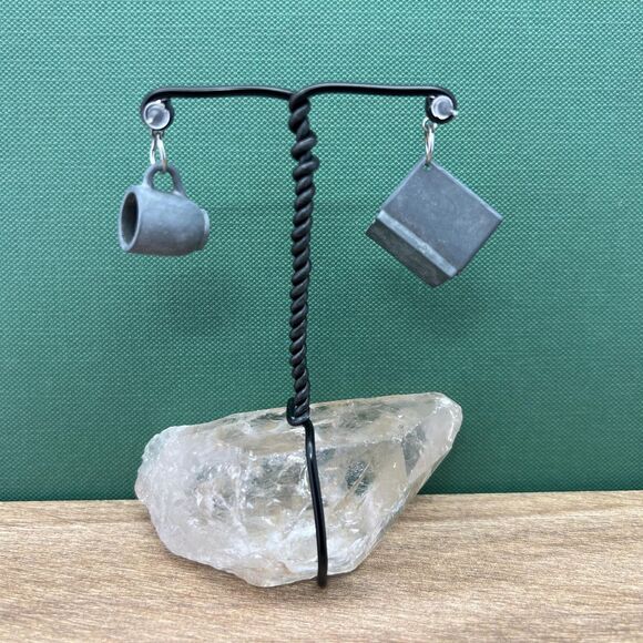 Upcycled Game Piece Earring-Hypoallergenic-Whimsy Dangle, Eco-Friendly, Handmade - Picture 3 of 7